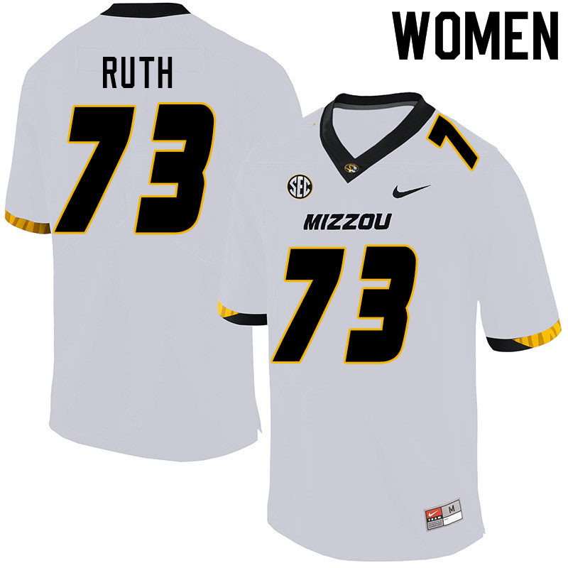 Women #73 Mike Ruth Missouri Tigers College Football Jerseys Sale-White